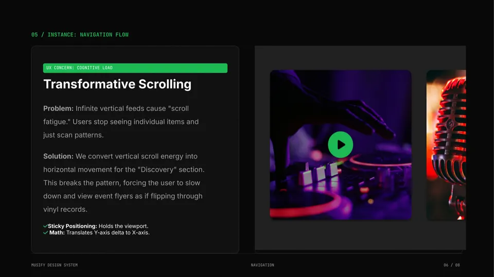 Musify, transformative scrolling