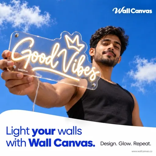 Wall Canvas “Good Vibes” neon ad