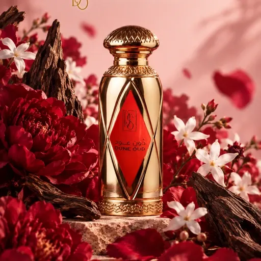Dune Oud among red flowers
