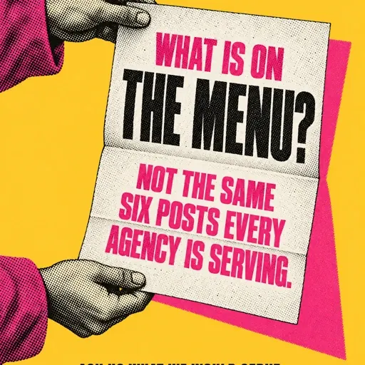“What is on the menu?” agency post