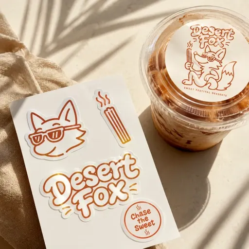 Desert Fox stickers and cup