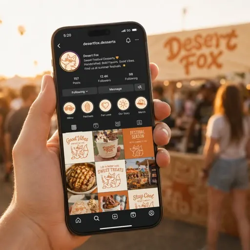 Desert Fox Instagram profile on a phone