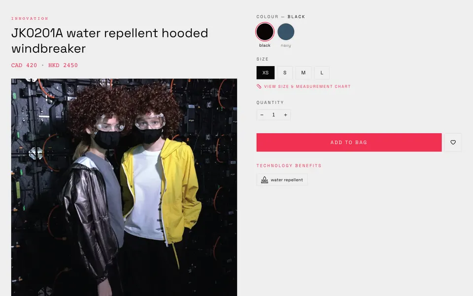 Fashion e-commerce website, desktop homepage